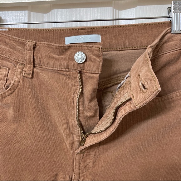 7 For All Mankind Tan Cropped Wide Leg Corduroy Jeans 30 - Picture 4 of 13